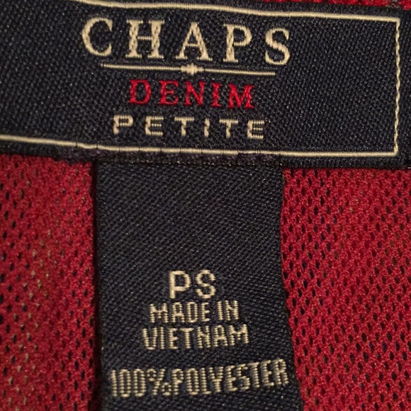 CHAPS denim petite dark red blouse size PS - Picture 4 of 4